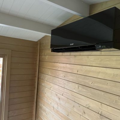 Mitsubishi Electric Wall Mount in Black for a Cabin