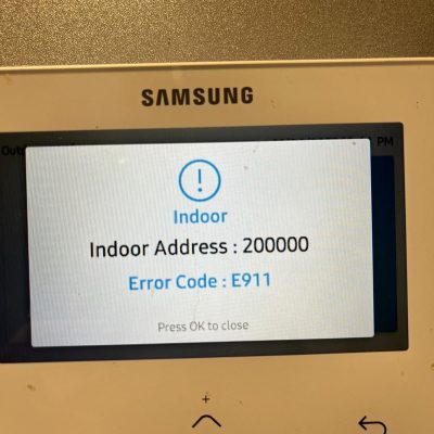Example of fault finding with a Samsung heat pump