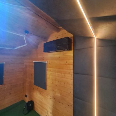 Mitsubishi Electric wall mounted LN Range in black for a golf simulator cabin