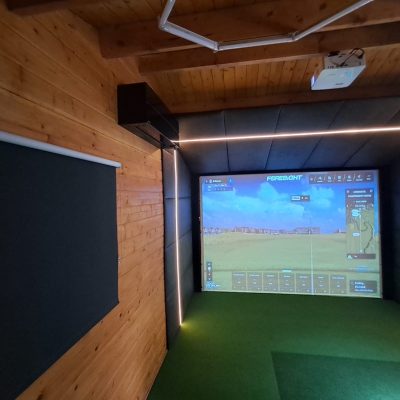 Mitsubishi Electric wall mounted LN Range in black for a golf simulator cabin