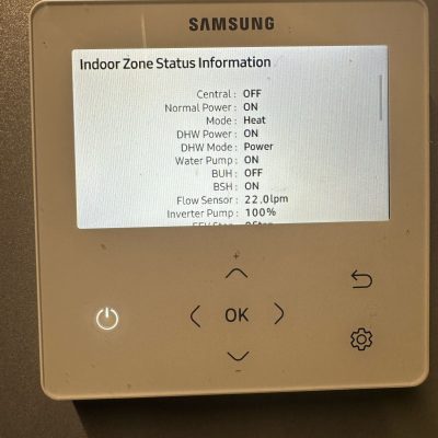 Example of fault finding with a Samsung heat pump