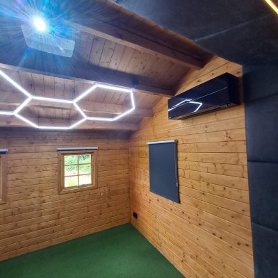Mitsubishi Electric wall mounted LN Range in black for a golf simulator cabin