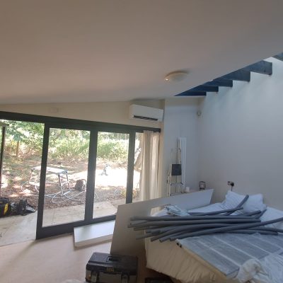 Installation of two Mitsubishi Electric wall mounted splits for an architect designed house