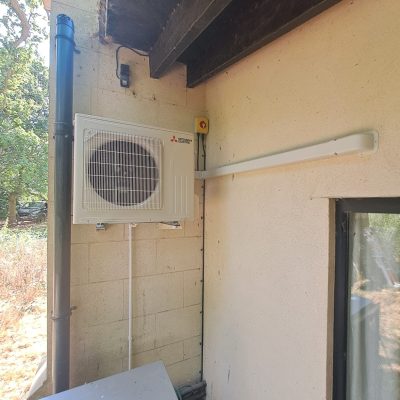 Installation of two Mitsubishi Electric wall mounted splits for an architect designed house