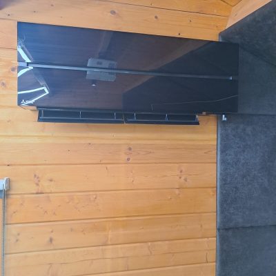 Mitsubishi Electric wall mounted LN Range in black for a golf simulator cabin