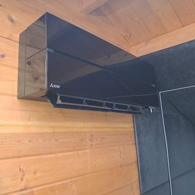 Mitsubishi Electric wall mounted LN Range in black for a golf simulator cabin